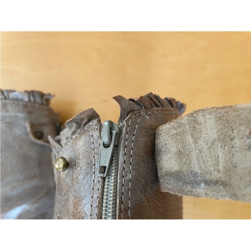 Miss Albright Tan Ruffle Riding Boots, sz 9 - Picture 4 of 7